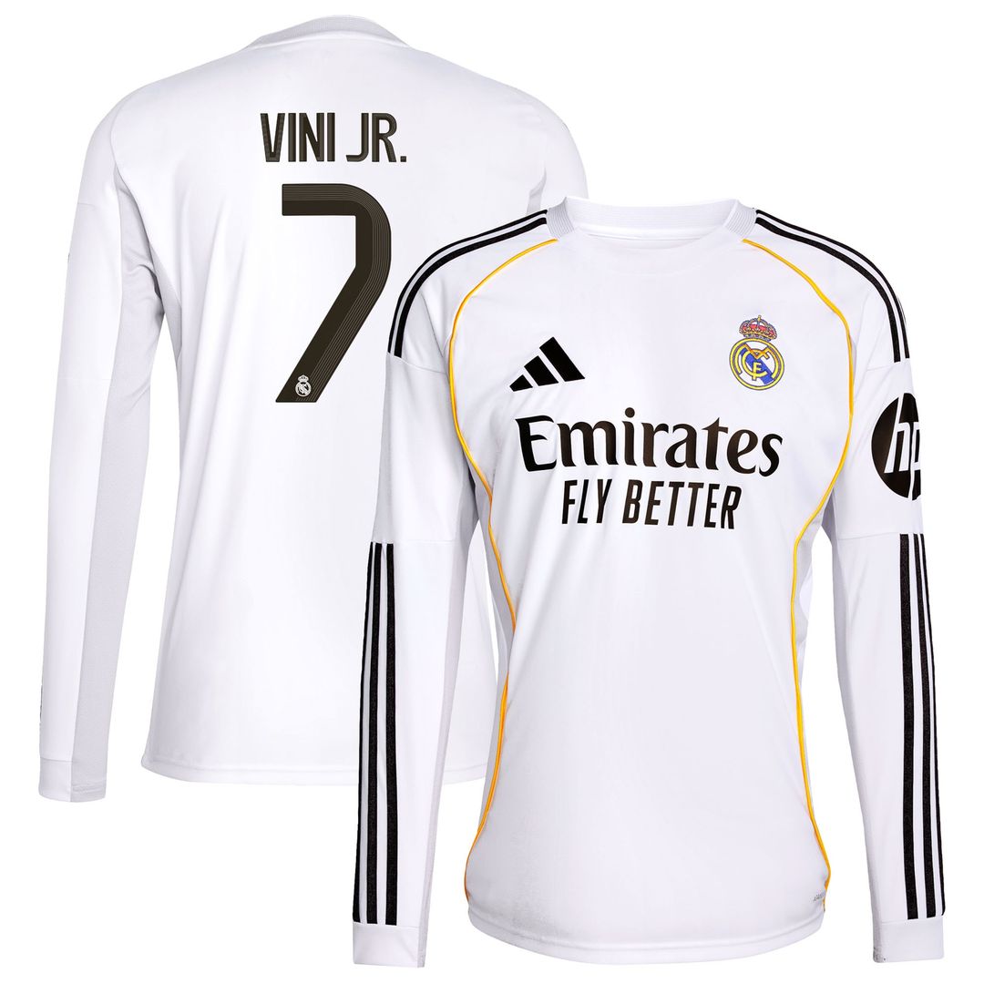 Vini Jr. Real Madrid adidas 2025/26 Home Replica Jersey - White