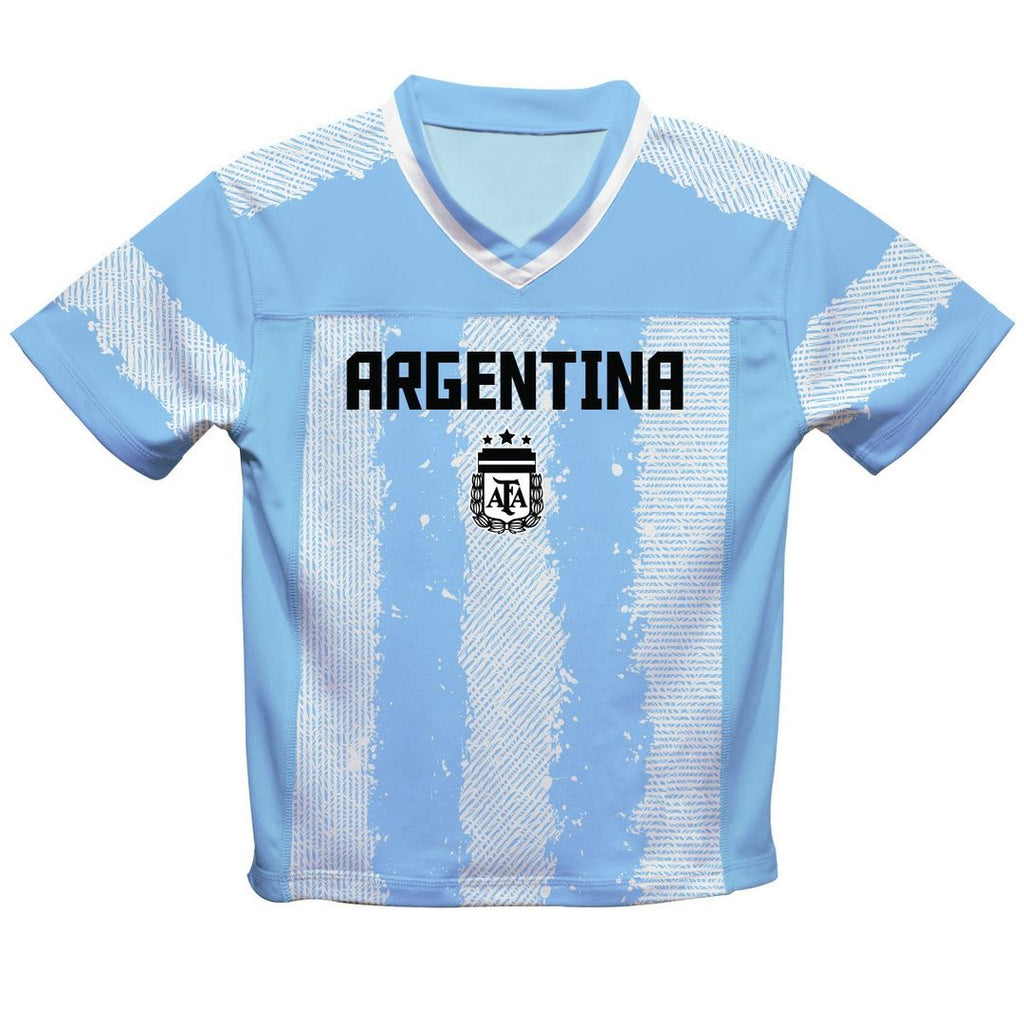 Lionel Messi Argentina National Team Vive La Fete  Football Jersey - Light Blue