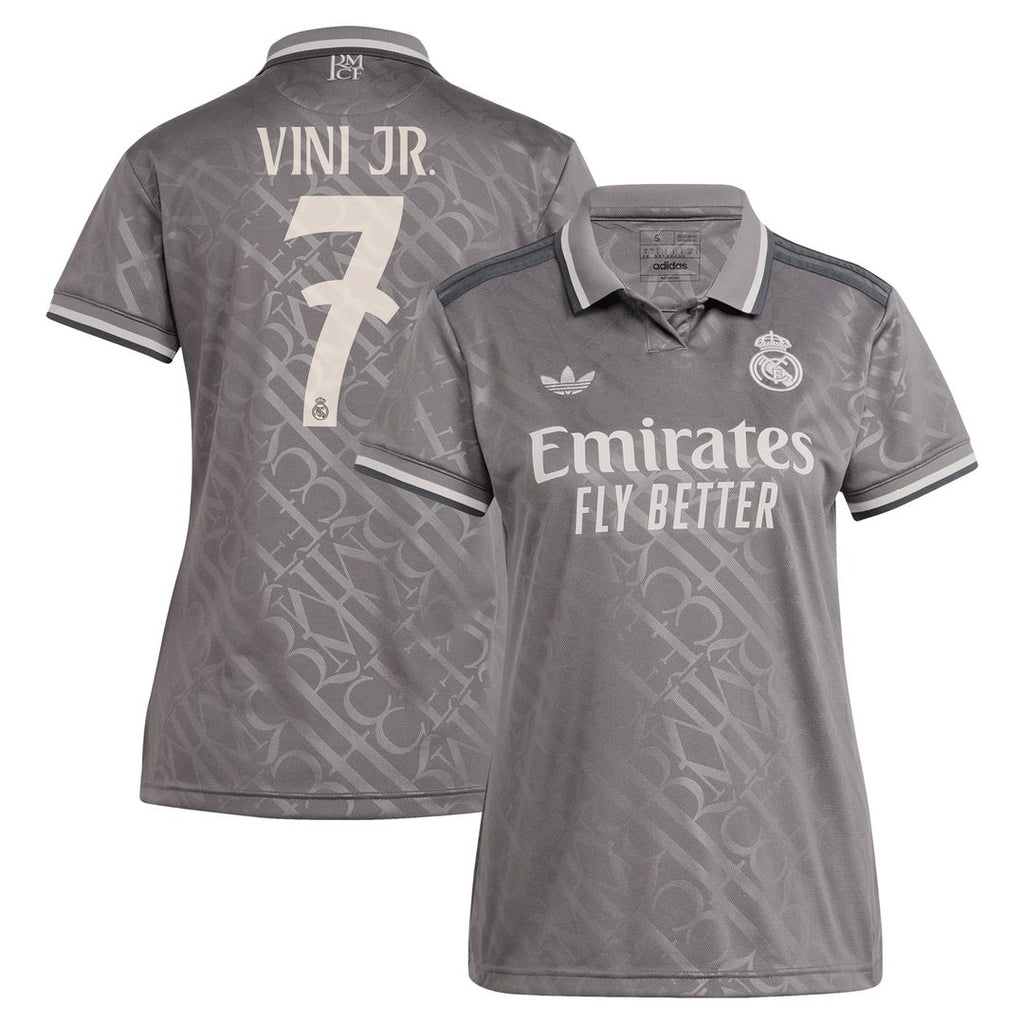 Vini Jr. Real Madrid adidas Originals Women's 2024/25 Third Replica Player Jersey - Charcoal