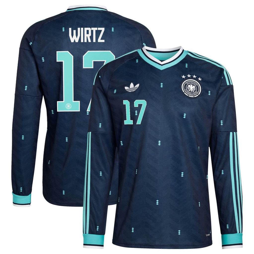 Florian Wirtz Germany National Team adidas 2026 Away Replica Long Sleeve Jersey - Navy