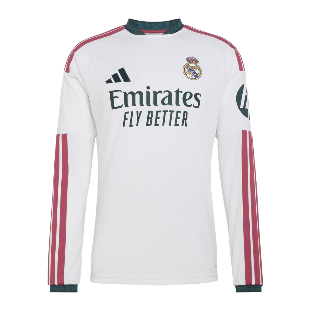 Real Madrid adidas Youth 2026/27 Home Replica Long Sleeve Jersey - White