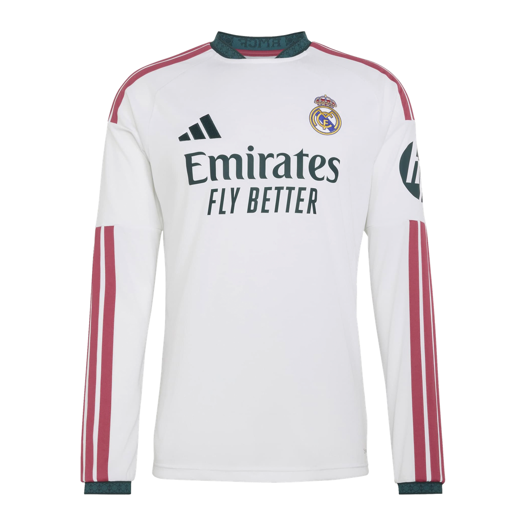 Real Madrid adidas Youth 2026/27 Home Replica Long Sleeve Jersey - White