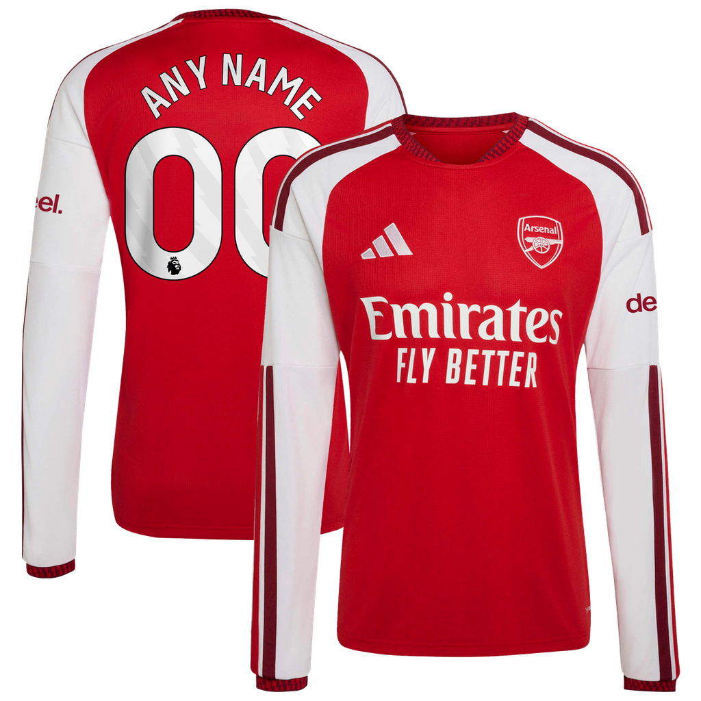 Arsenal adidas 2026/27 Home Replica Custom Long Sleeve Jersey - Red