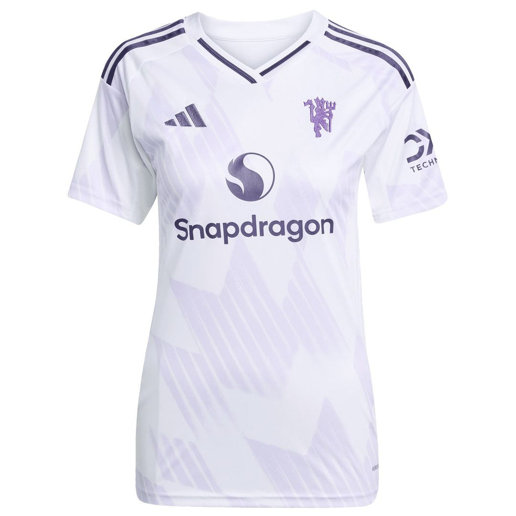 Manchester United adidas Women's 2025/26 Away Replica Custom Jersey - White