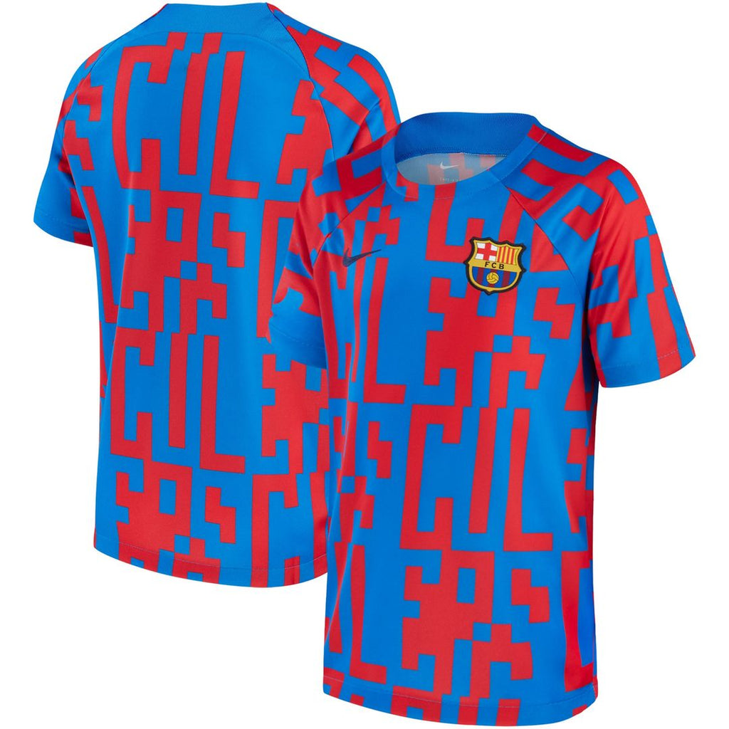 Barcelona Nike 2022/23 Pre-Match Top - Blue