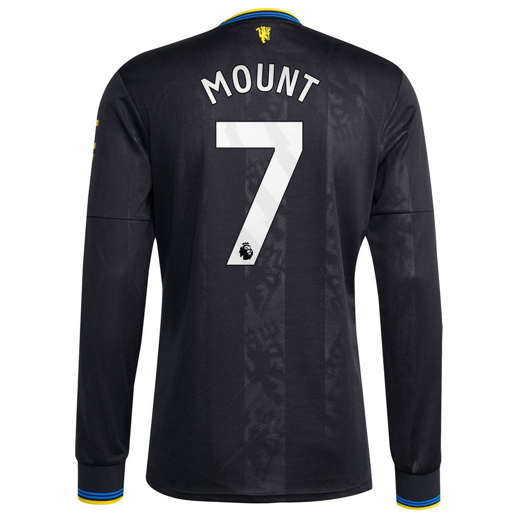 Mason Mount Manchester United adidas 2025/26 Third Replica Long Sleeve Player Jersey - Black