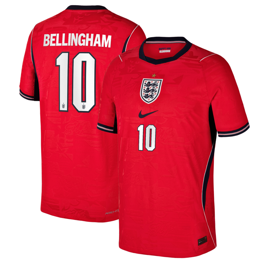 Jude Bellingham England National Team Nike Youth 2026 Away Match Authentic Jersey - Red