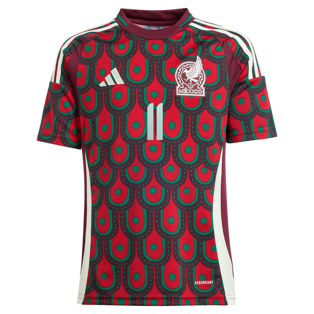 Santiago Giménez Mexico National Team adidas Youth 2024 Home Replica Player Jersey - Burgundy
