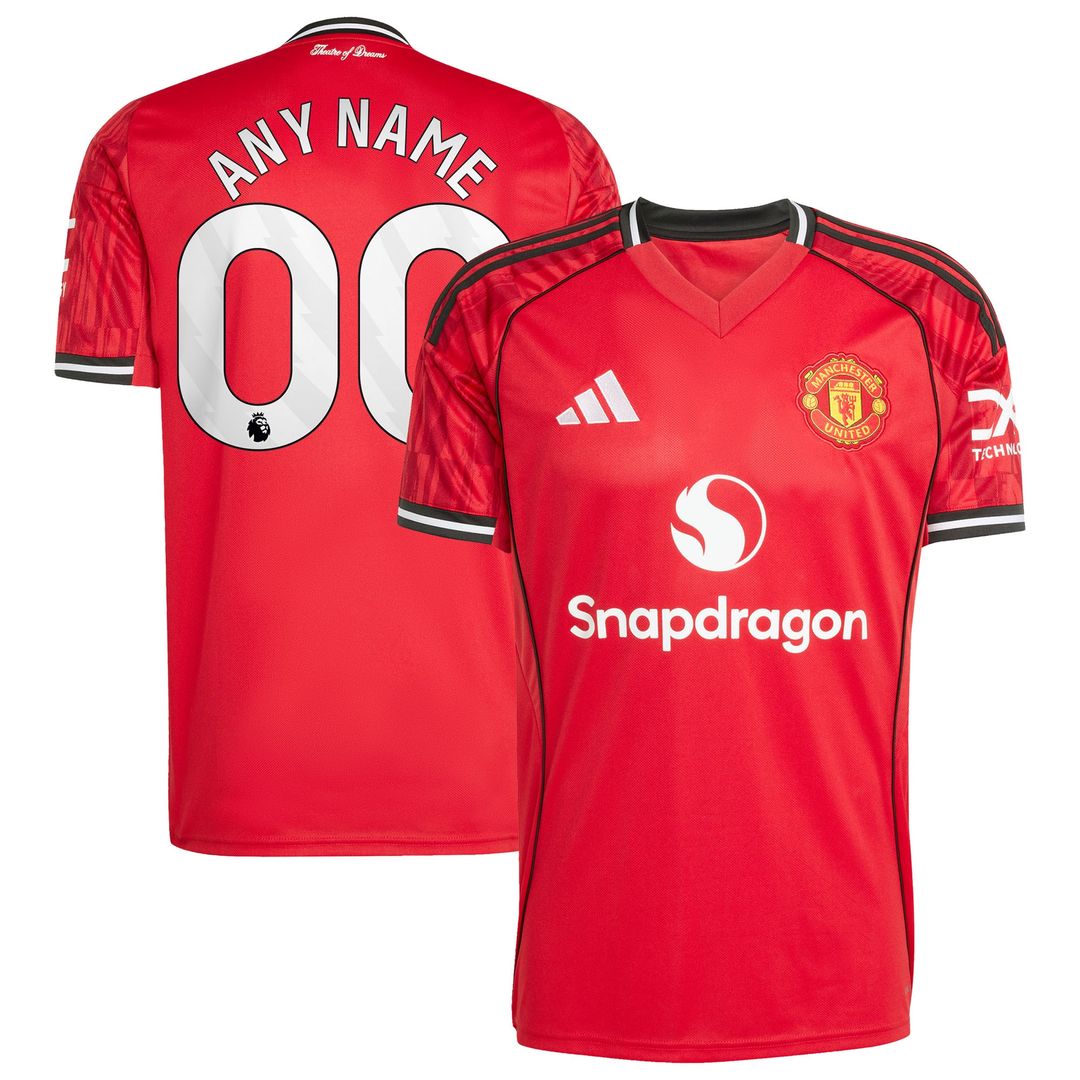 Manchester United adidas 2025/26 Third Replica Custom Jersey - Black