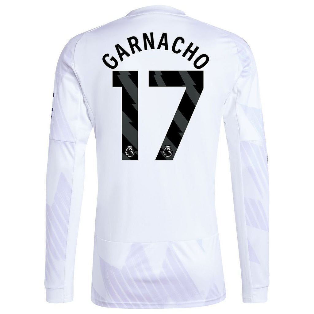 Alejandro Garnacho Manchester United adidas 2025/26 Away Replica Long Sleeve Player Jersey - White
