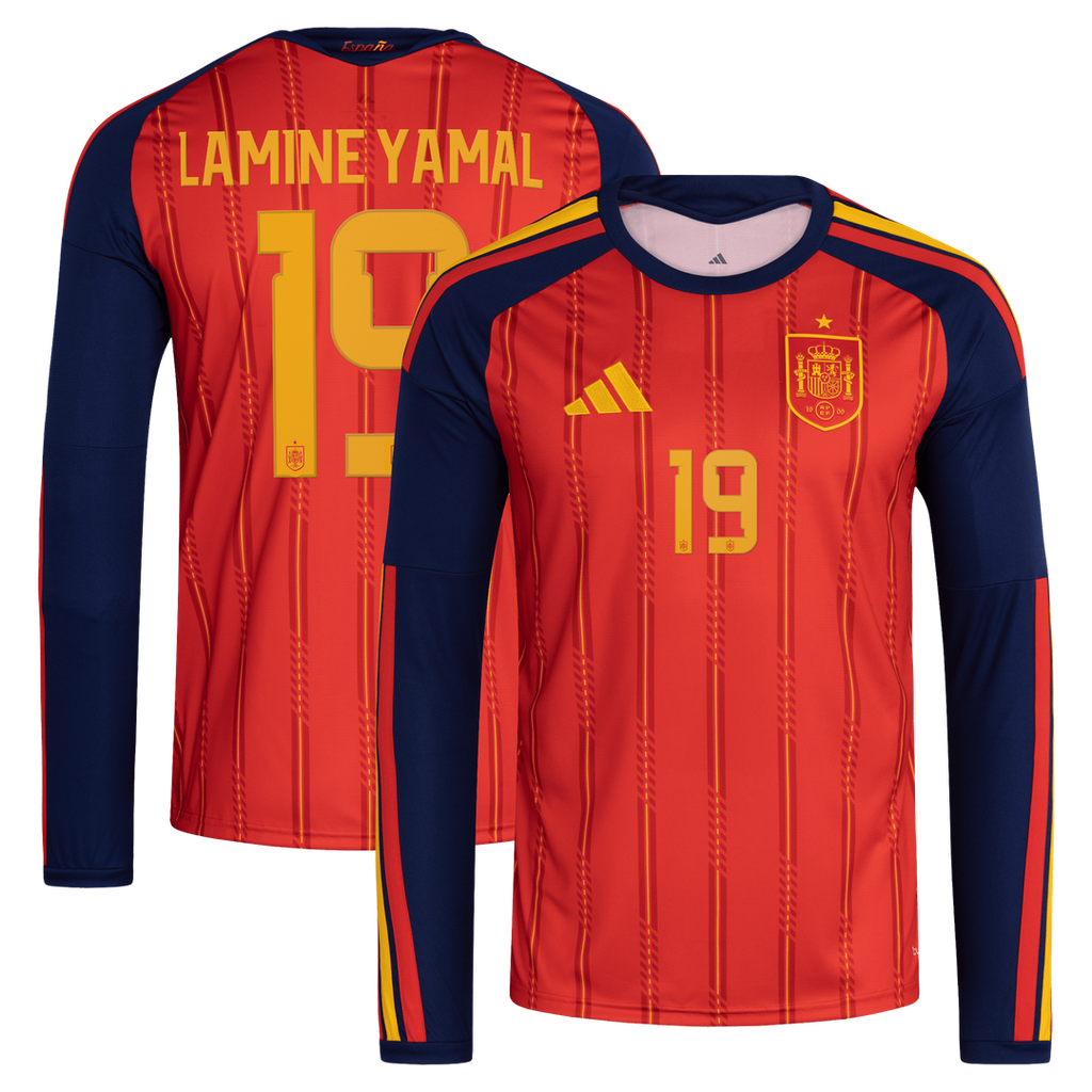 Lamine Yamal Spain National Team adidas 2026 Home Replica Long Sleeve Jersey - Red