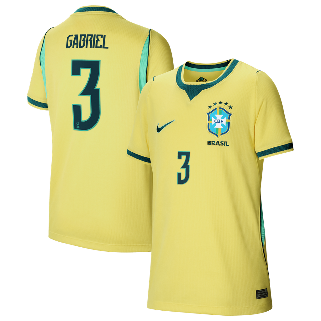Gabriel Magalhães Brazil National Team Nike Youth 2026 Home Stadium Replica Jersey - Yellow
