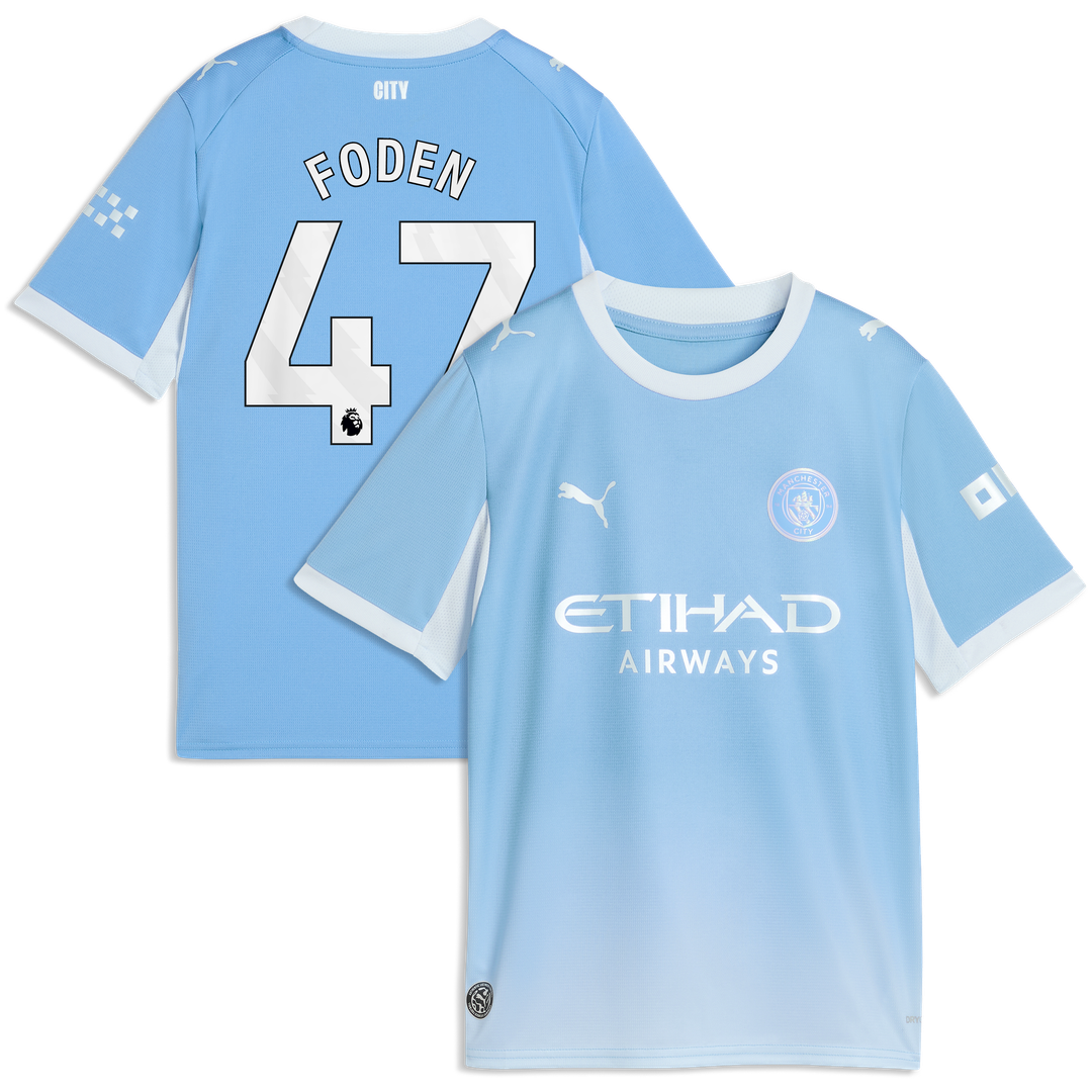 Phil Foden Manchester City Puma Youth 2026/27 Home Replica Jersey - Light Blue
