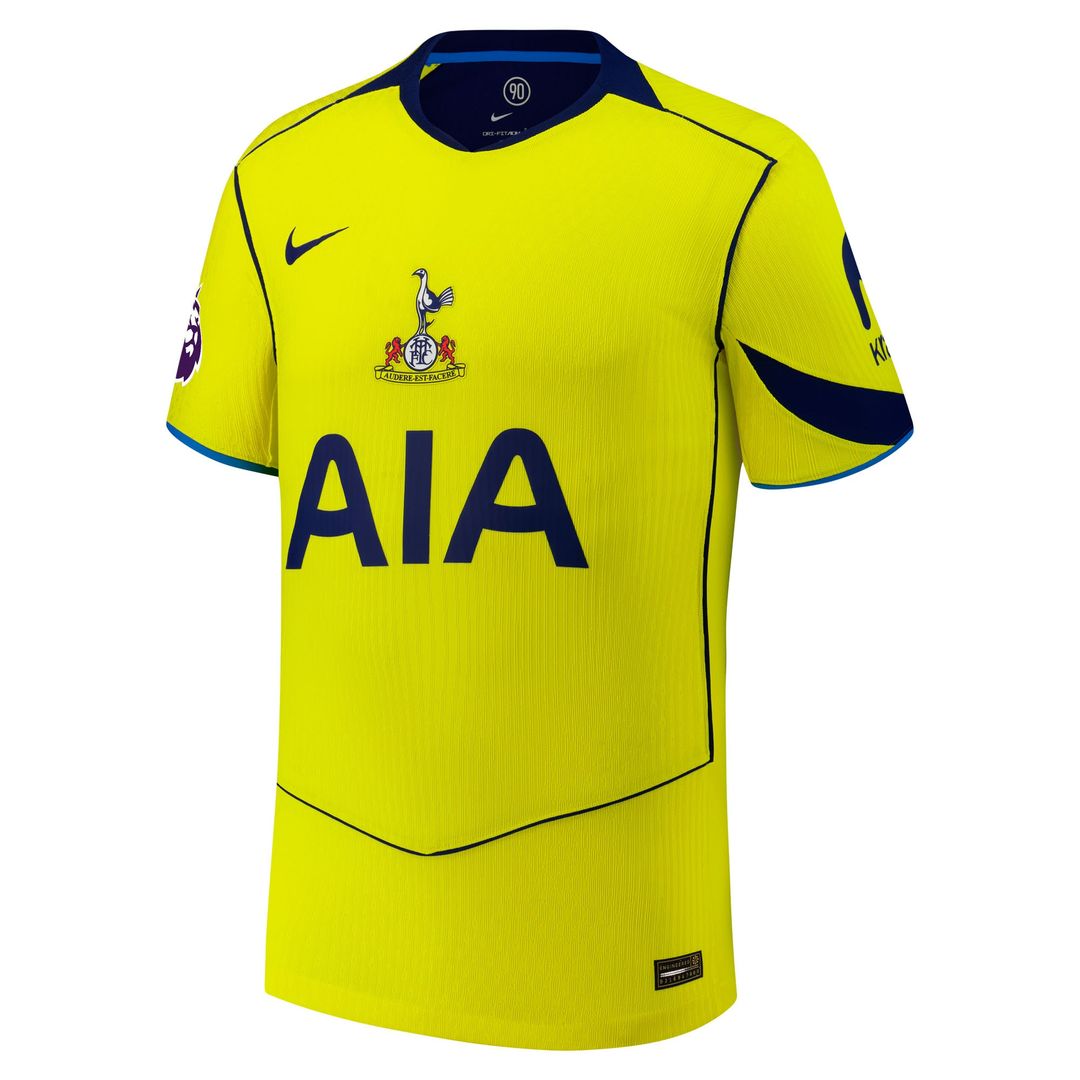 Tottenham Hotspur Nike 2025/26 Third Authentic Custom Jersey - Yellow