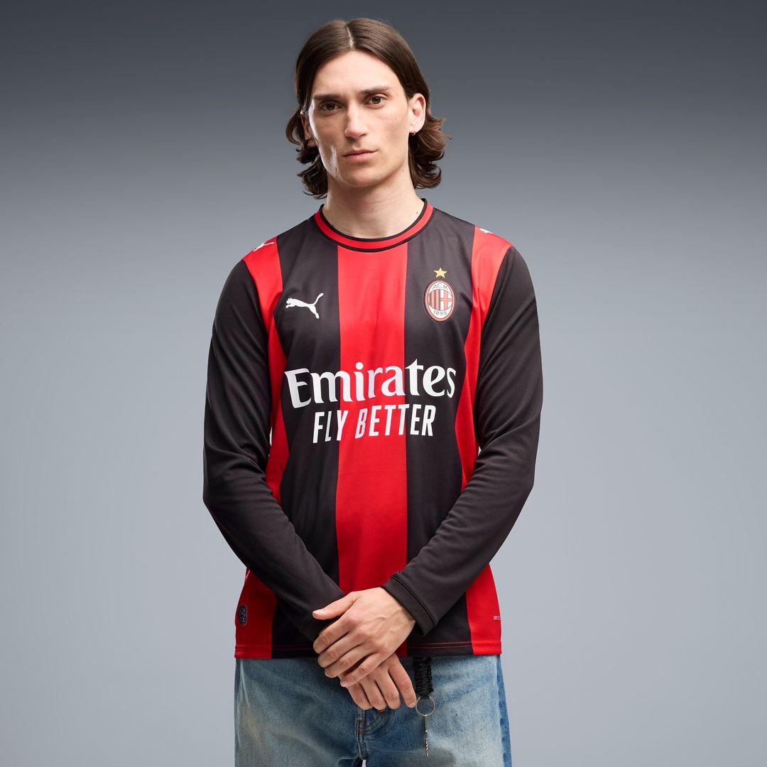 AC Milan Puma 2026/27 Home Replica Long Sleeve Jersey - Black/Red