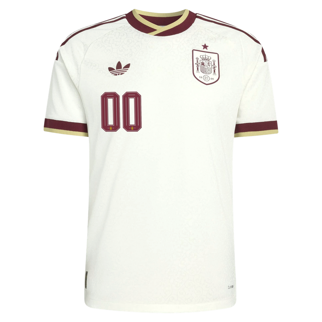 Spain National Team adidas 2026 Away On-Field Authentic Custom Jersey - White