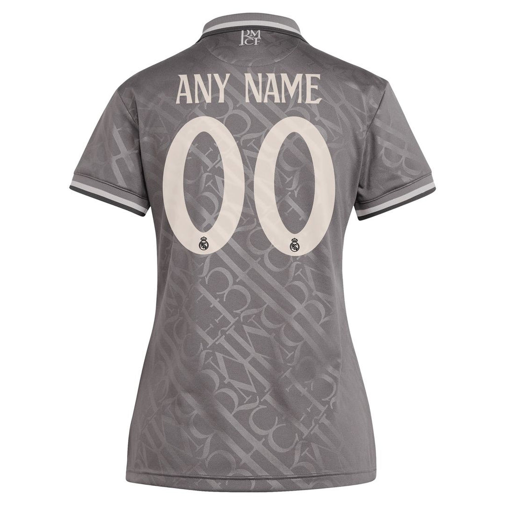 Real Madrid adidas Originals Women's 2024/25 Third Replica Custom Jersey - Charcoal