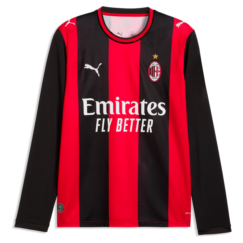 Luka Modrić AC Milan Puma 2026/27 Home Replica Long Sleeve Jersey - Black/Red