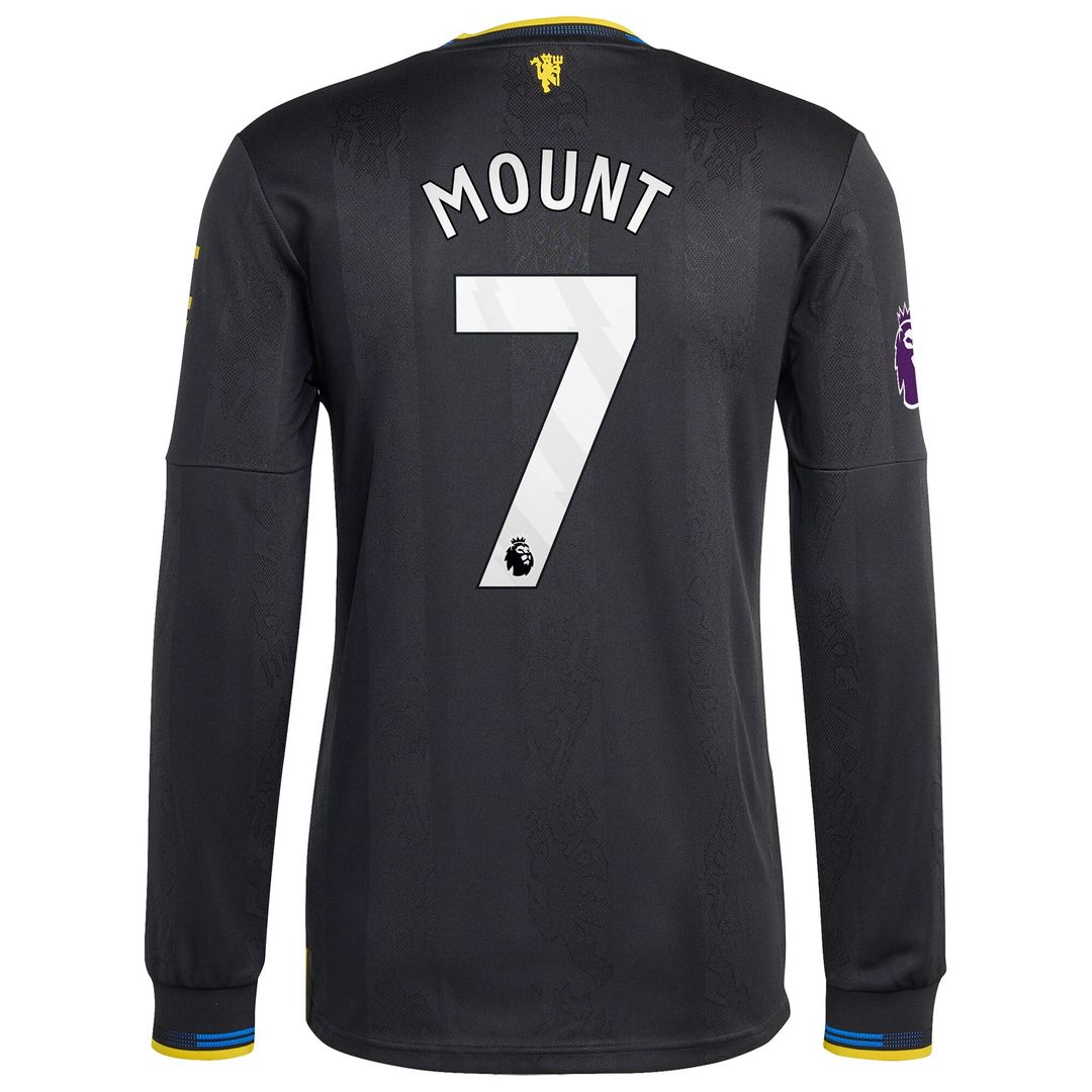 Mason Mount Manchester United adidas 2025/26 Third Authentic Long Sleeve Player Jersey - Black