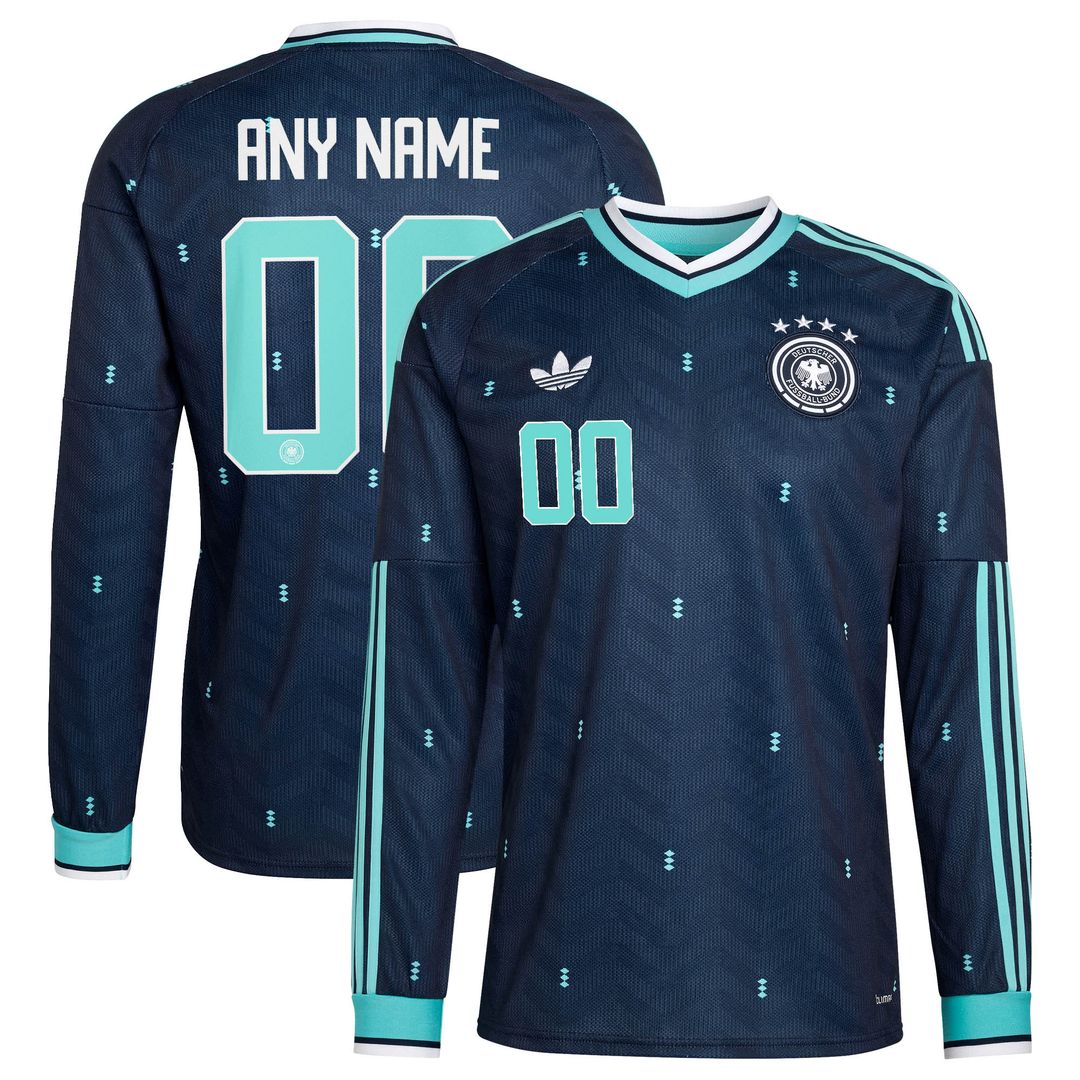 Germany National Team adidas 2026 Home Replica Long Sleeve Custom Jersey - White
