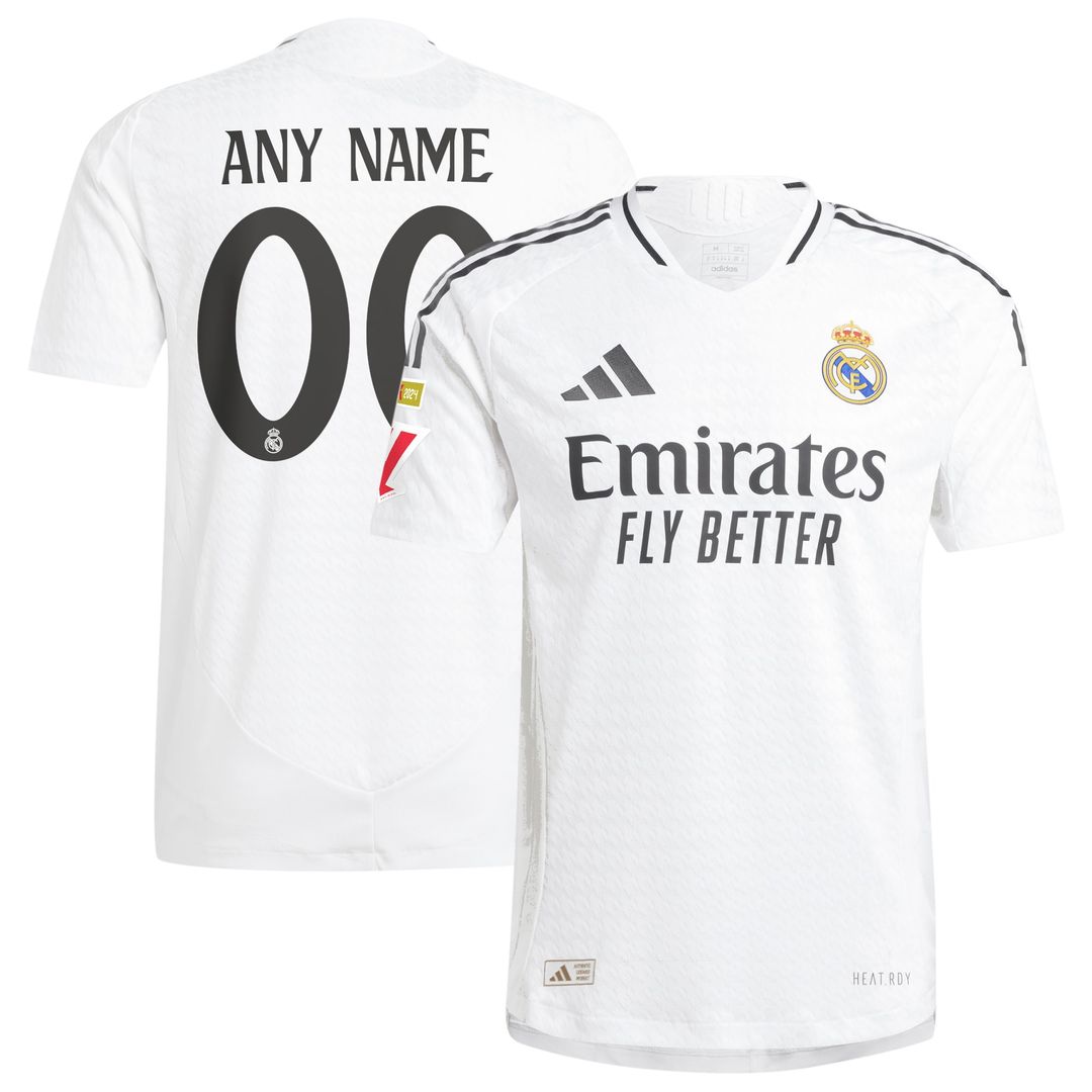 Real Madrid adidas Originals 2024/25 Third Authentic Custom Jersey - Charcoal