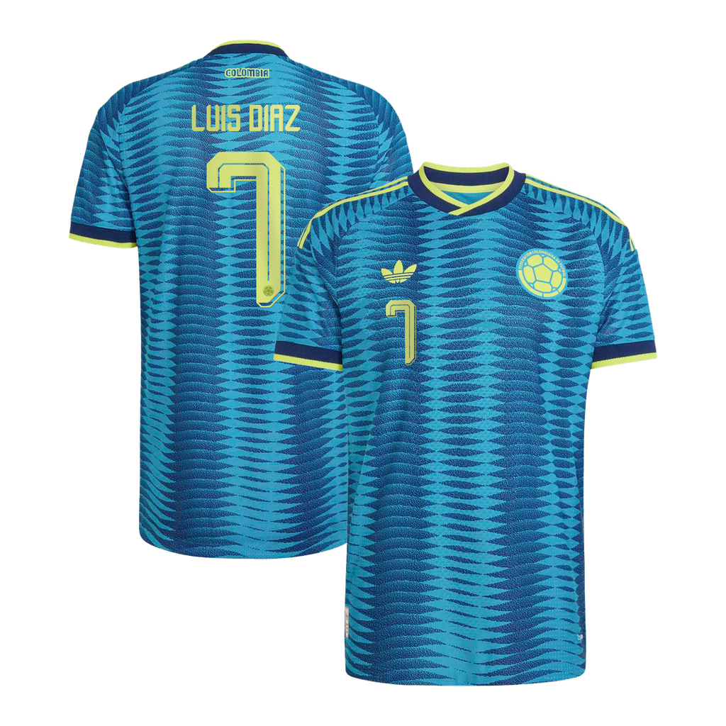 Luis Diaz Colombia National Team adidas 2026 Away On-Field Authentic Jersey - Turquoise