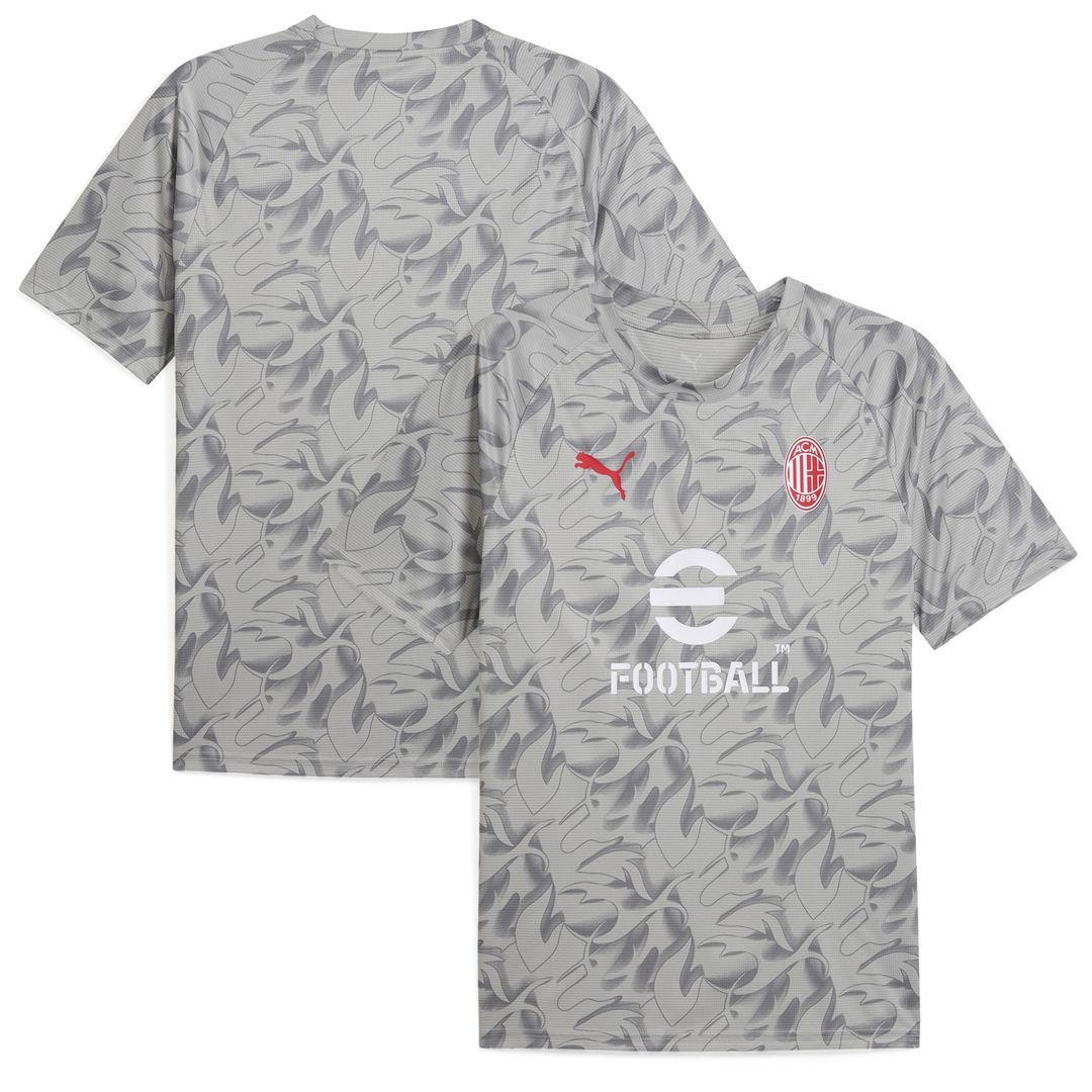 AC Milan Puma 2025/26 Pre-Match Training Jersey - Gray