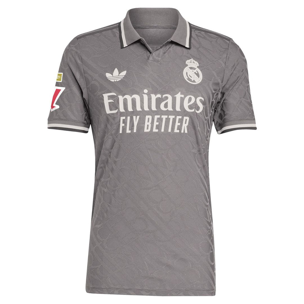 Real Madrid adidas Originals 2024/25 Third Authentic Custom Jersey - Charcoal