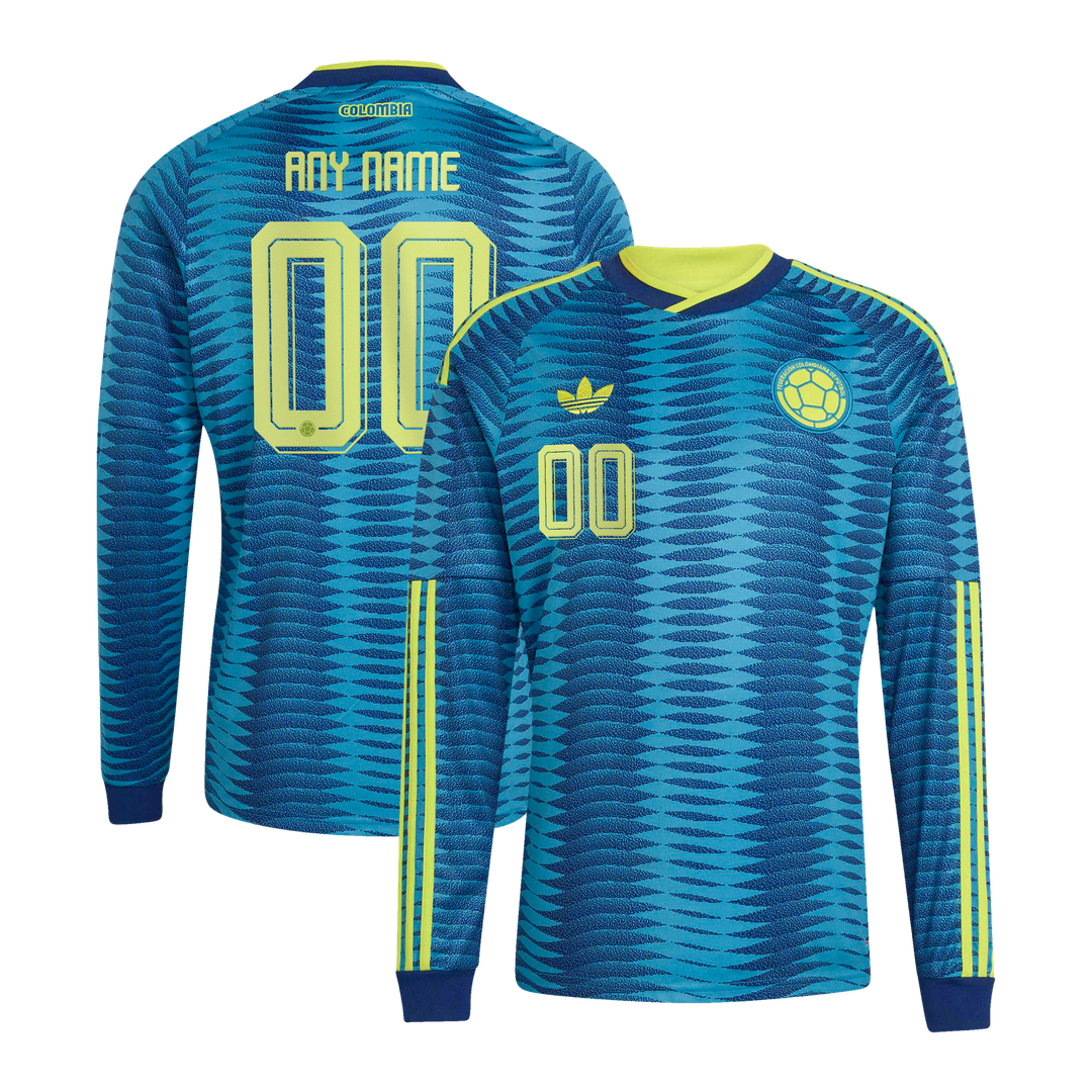 Colombia National Team adidas 2026 Home Replica Long Sleeve Custom Jersey - Yellow