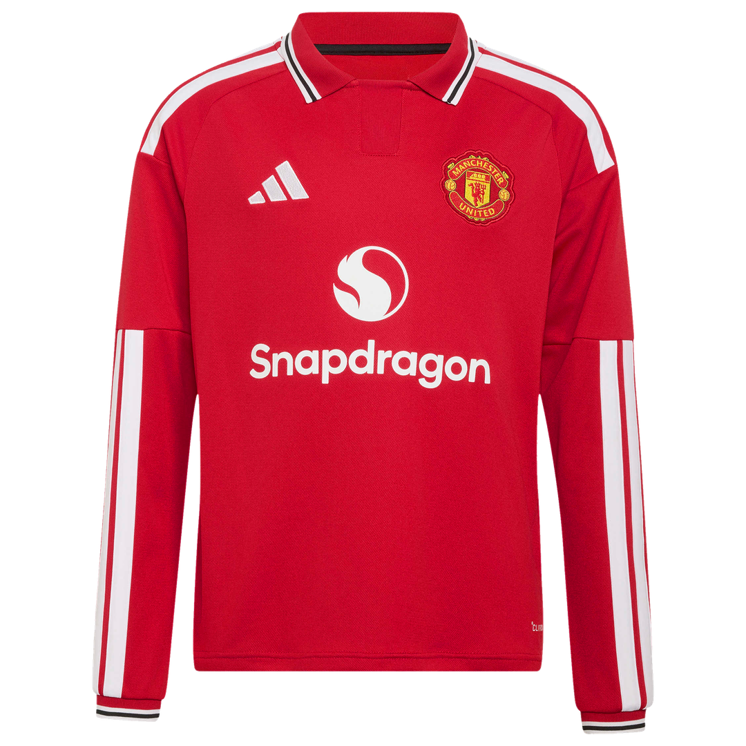 Bruno Fernandes Manchester United adidas Youth 2026/27 Home Replica Long Sleeve Jersey - Red