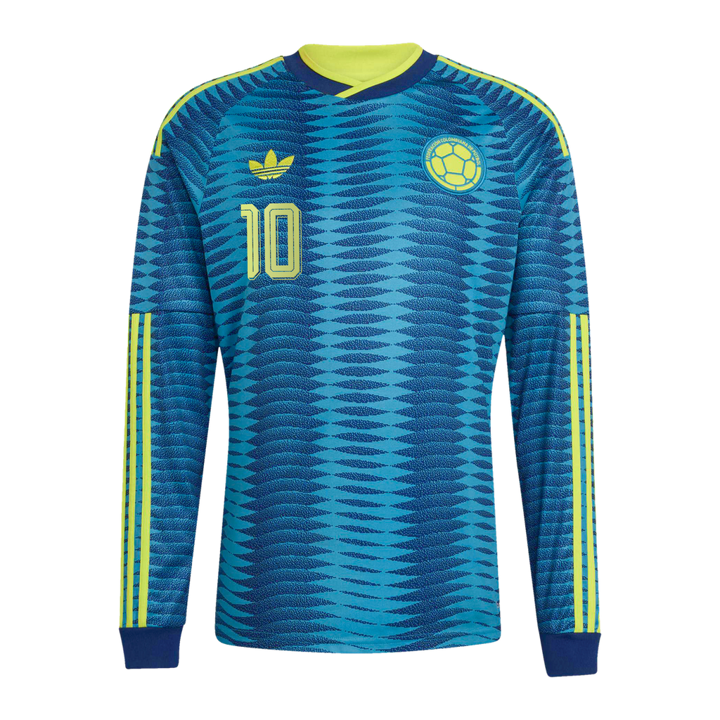 James Rodríguez Colombia National Team adidas 2026 Away Replica Long Sleeve Jersey - Turquoise