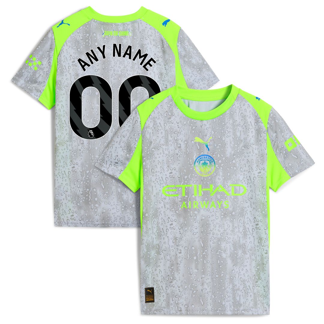 Manchester City Puma Youth 2025/26 Third Replica Custom Jersey - Green/Neon Green
