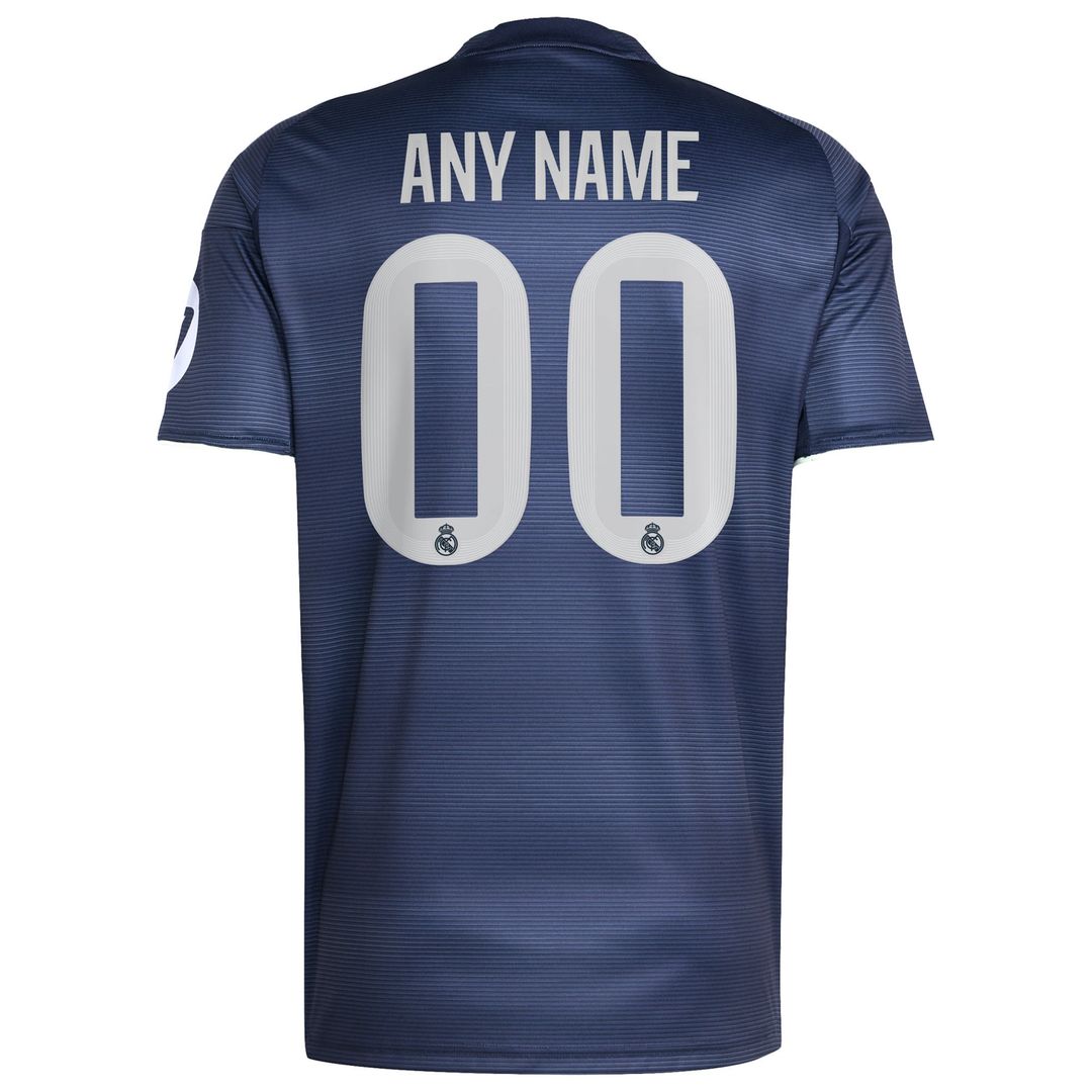 Real Madrid adidas 2025/26 Away Replica Custom Jersey - Blue