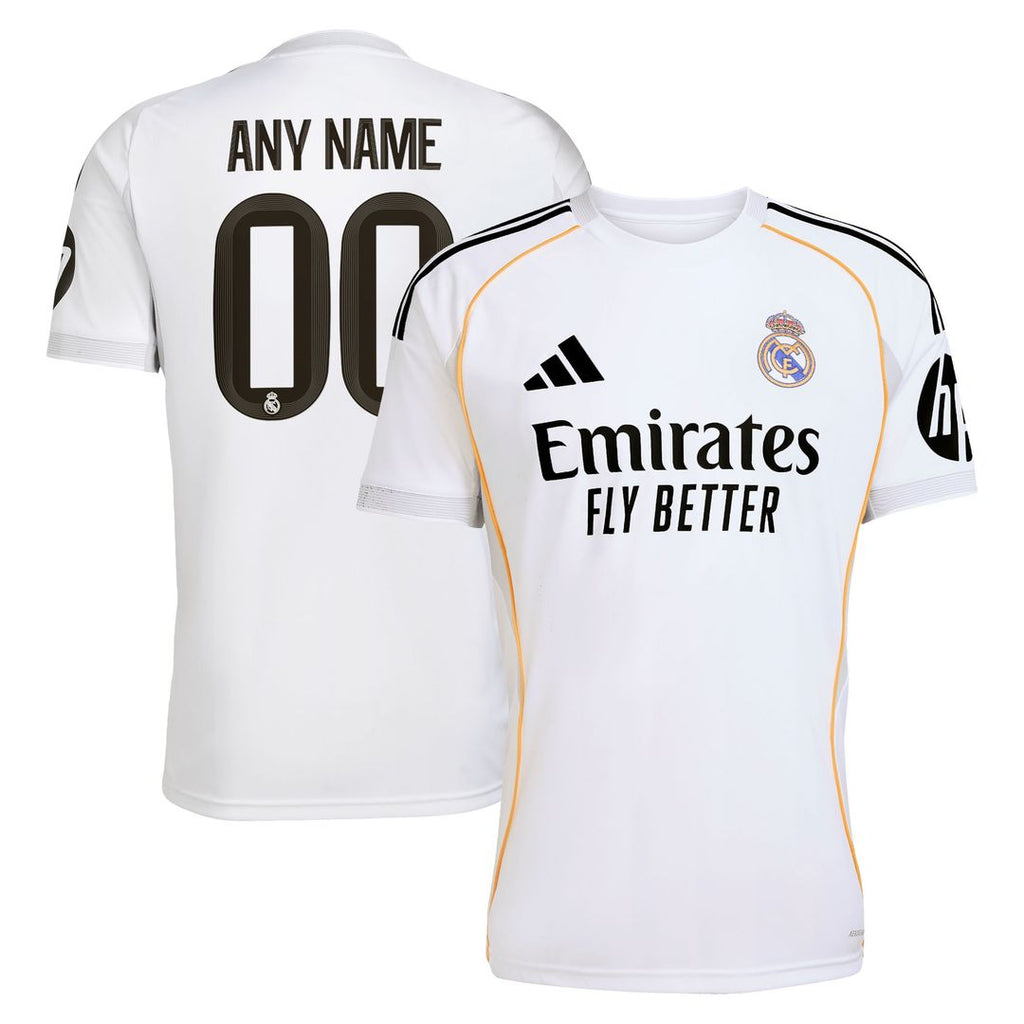 Real Madrid adidas 2025/26 Home Replica Custom Jersey - White