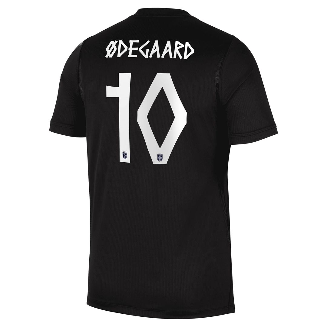 Martin Ødegaard Norway National Team Nike 2026 Away Stadium Replica Jersey - Black