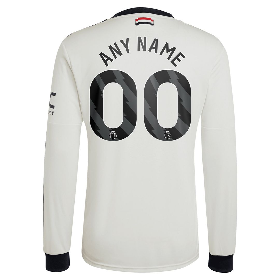 Manchester United adidas Originals  2024/25 Third Custom Replica Long Sleeve Jersey - Cream