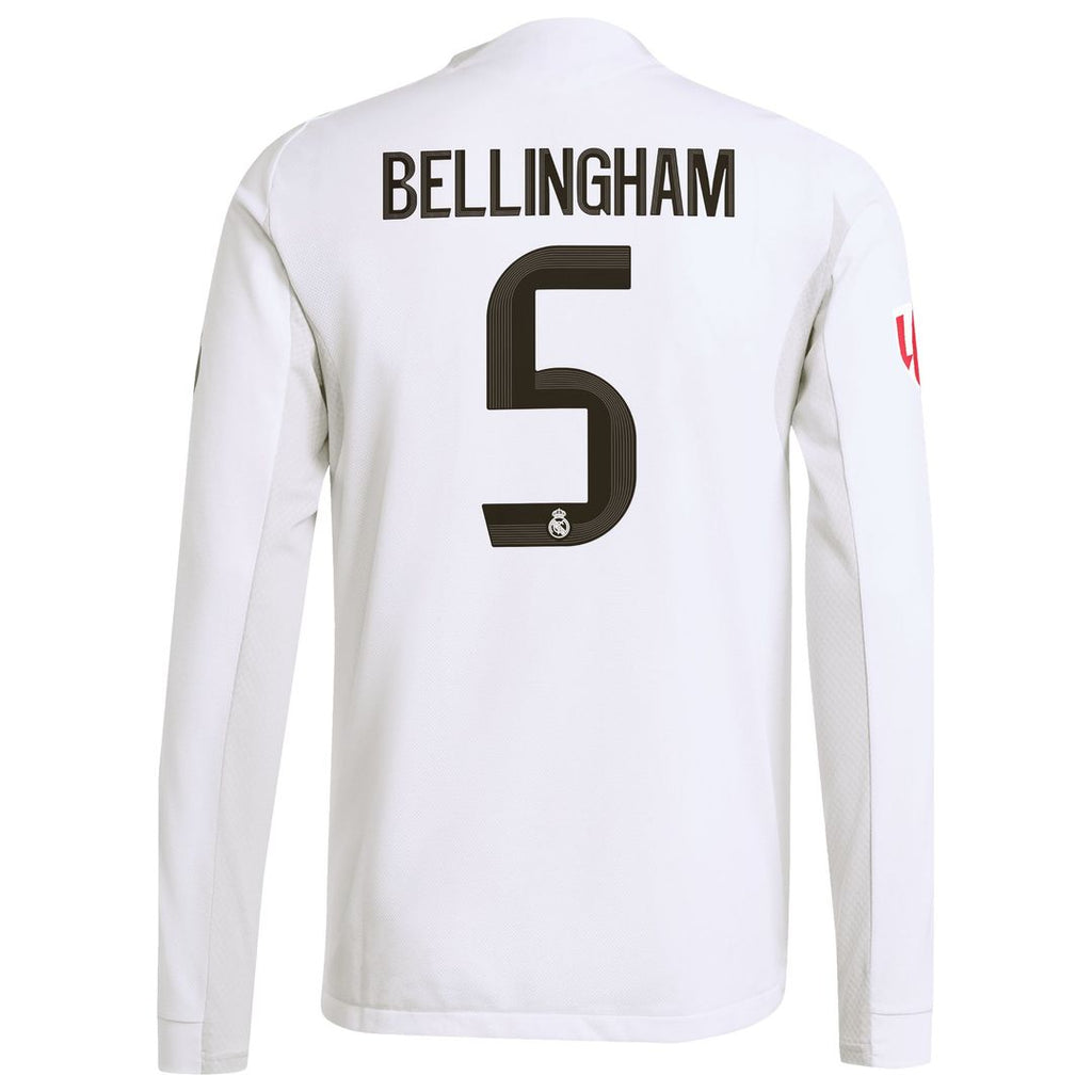 Jude Bellingham Real Madrid adidas 2025/26 Home Authentic Long Sleeve Jersey - White