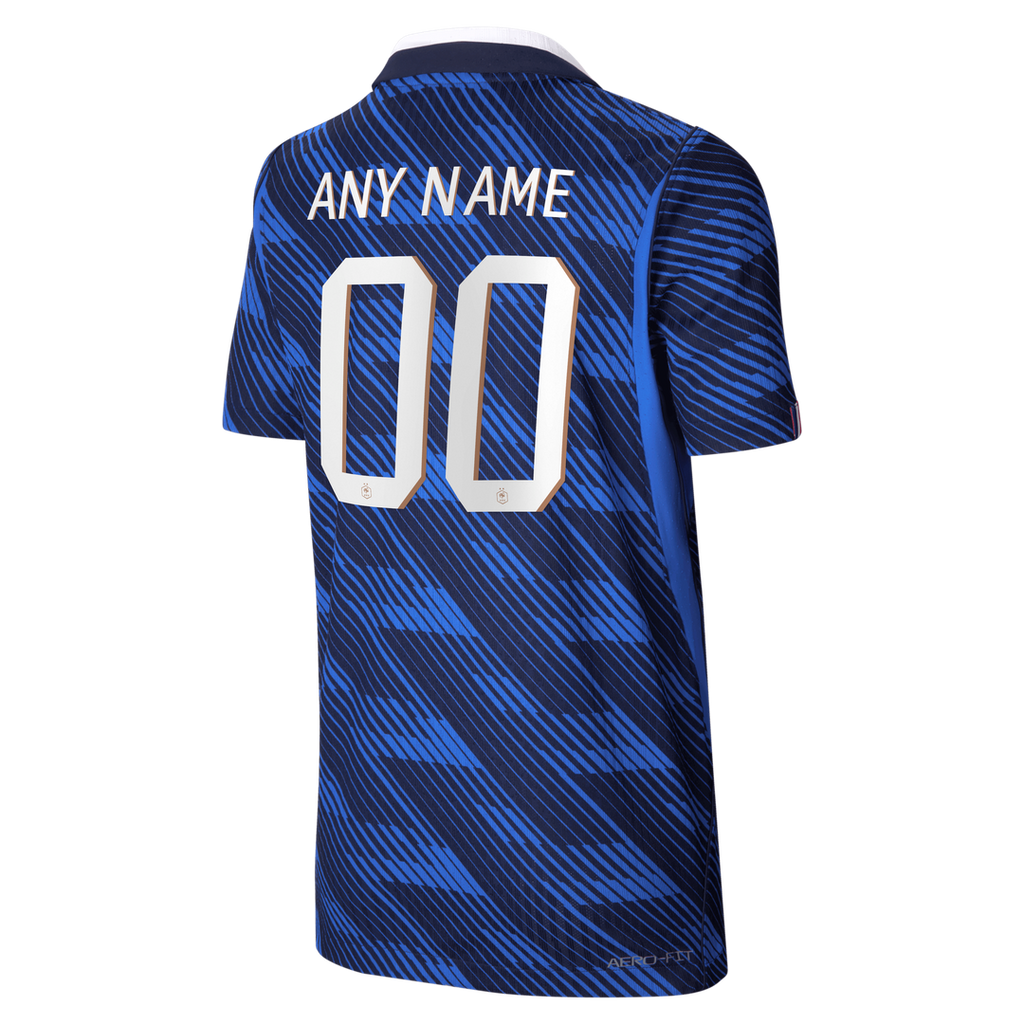 France National Team Nike Youth 2026 Home Match Authentic Custom Jersey - Blue