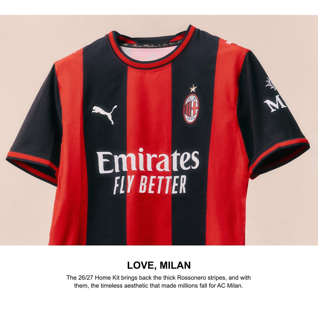 AC Milan Puma 2026/27 Home On-Field Authentic Jersey - Black/Red