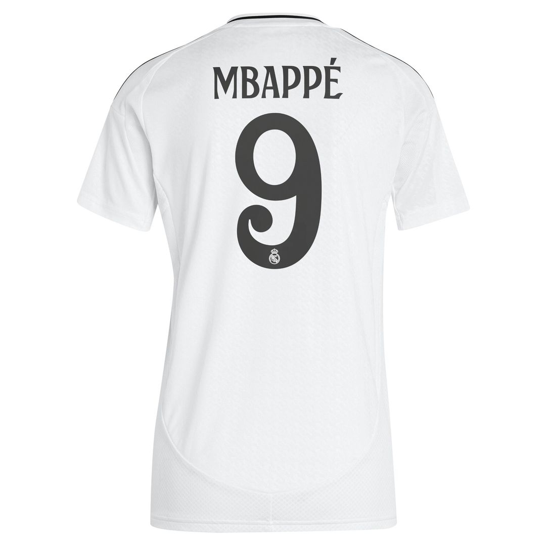 Kylian Mbappé Real Madrid adidas Women's 2024/25 Home Replica Player Jersey - White