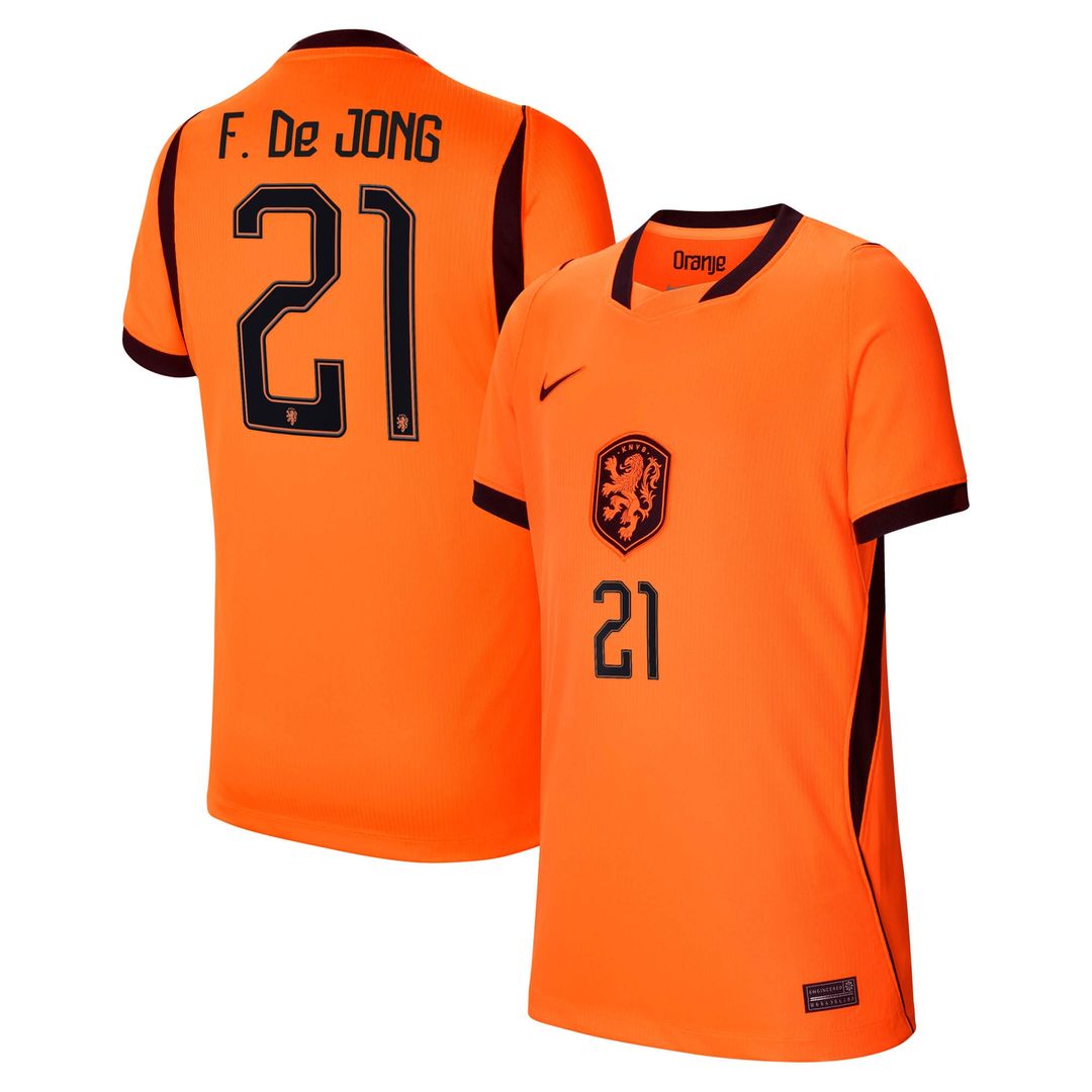 Frenkie de Jong Netherlands National Team Nike Youth 2026 Away Stadium Replica Jersey - White