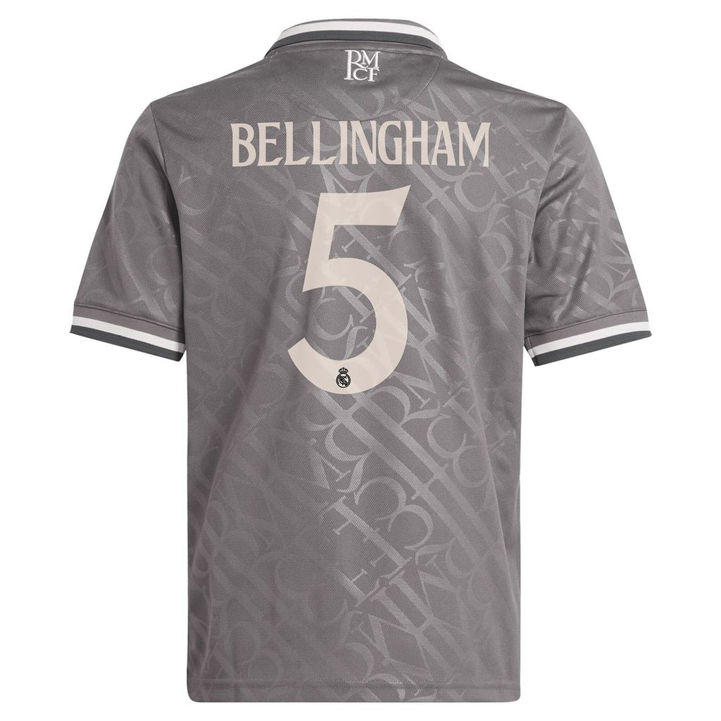 Jude Bellingham Real Madrid adidas Originals Youth 2024/25 Third Replica Player Jersey - Charcoal