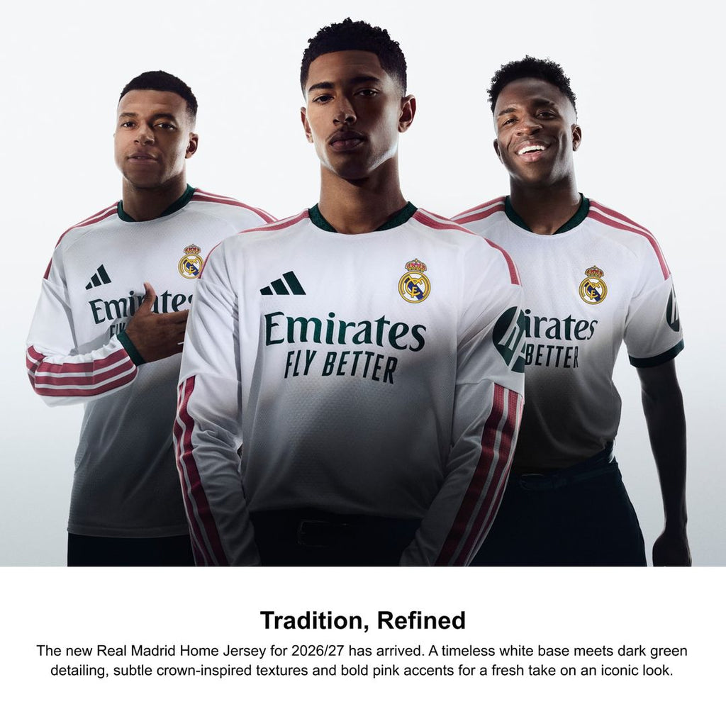 Real Madrid adidas Youth 2026/27 Home On-Field Authentic Patch Jersey - White