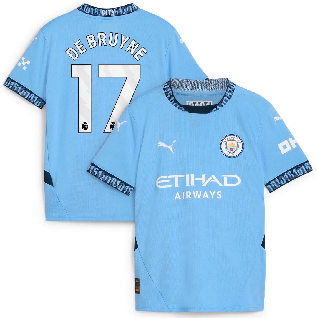 Kevin De Bruyne Manchester City Puma Youth 2024/25 Fourth Replica Player Jersey - Blue