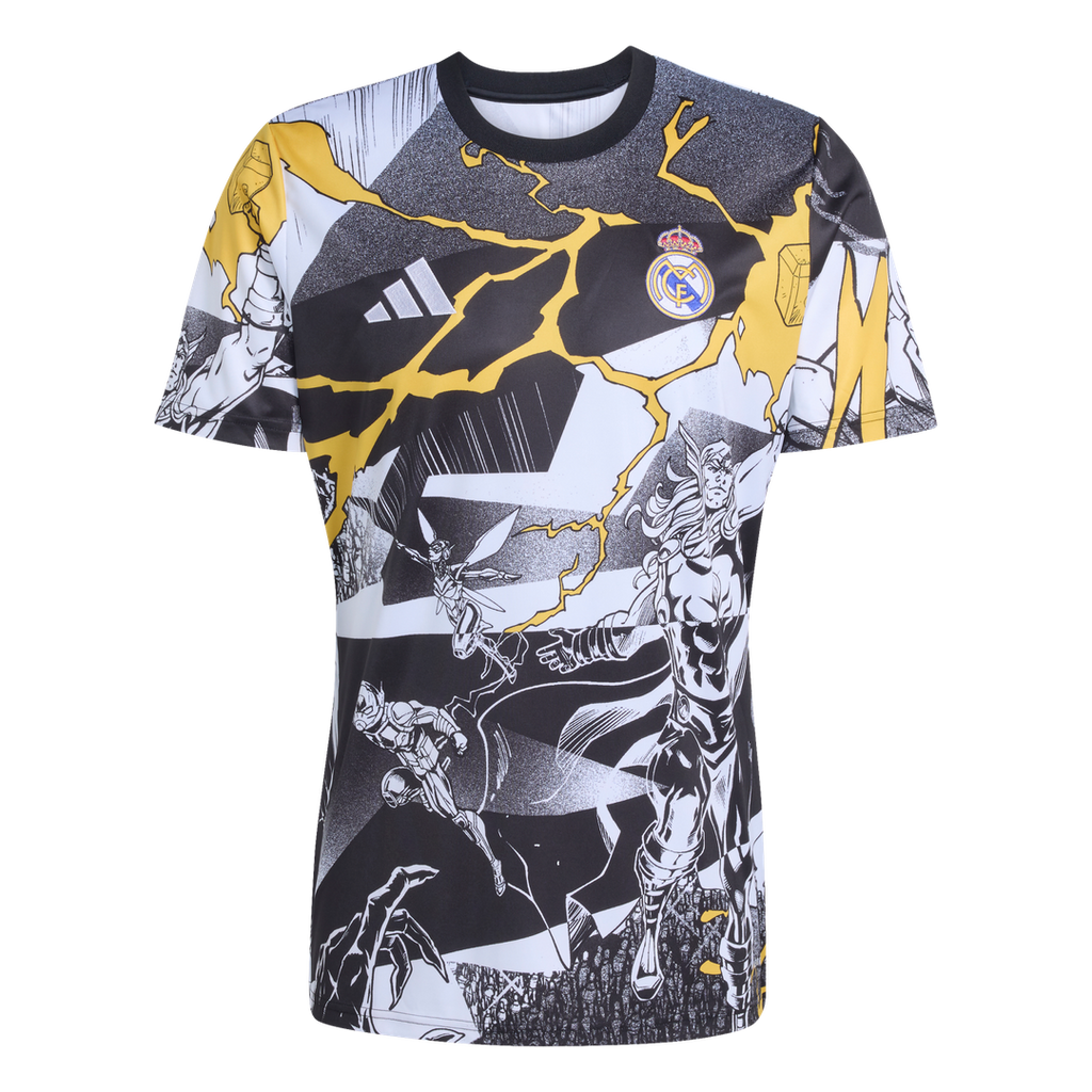 Real Madrid x Marvel adidas AEROREADY 2025/26 Pre-Match Top - White