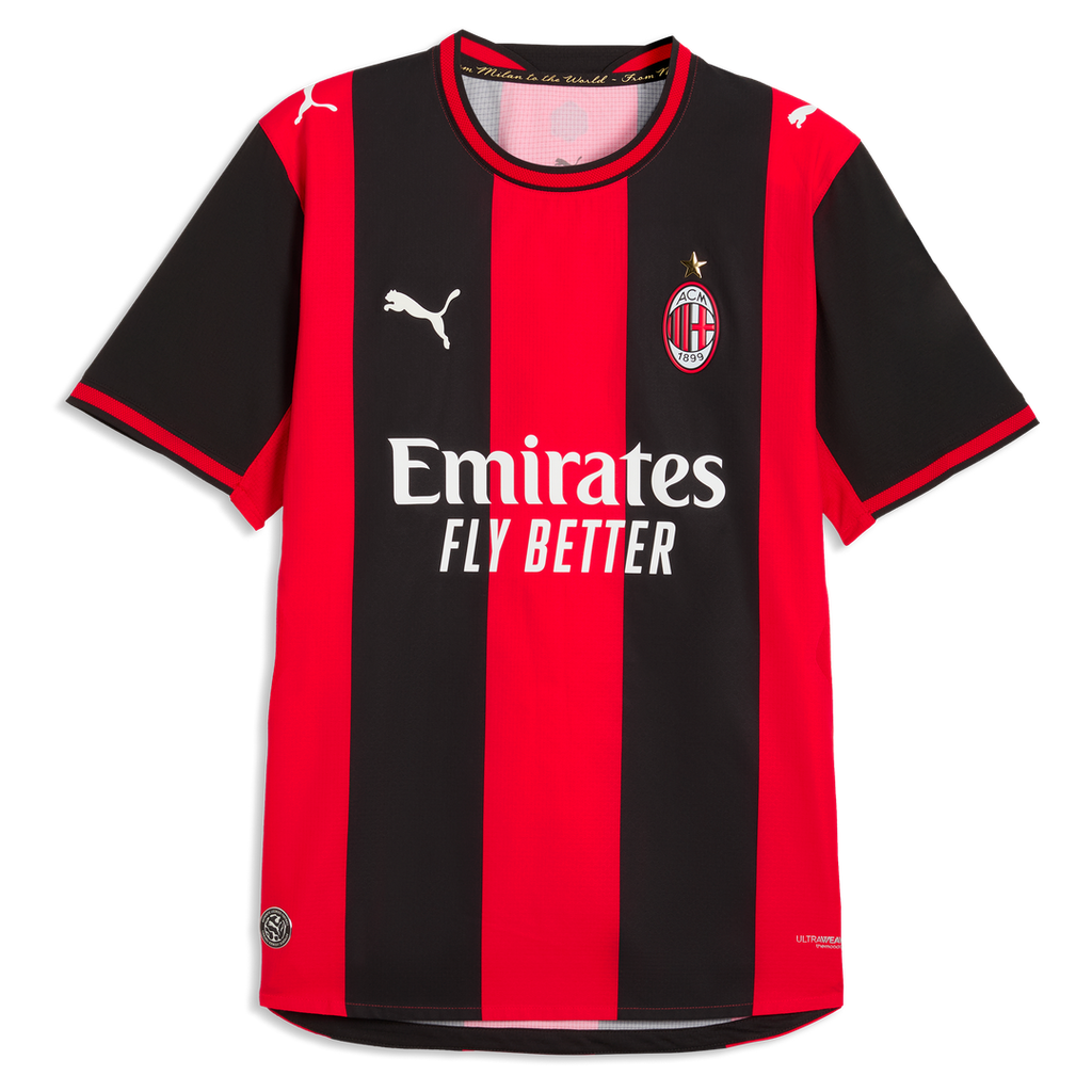 Christian Pulisic AC Milan Puma 2026/27 Home On-Field Authentic Jersey - Black/Red