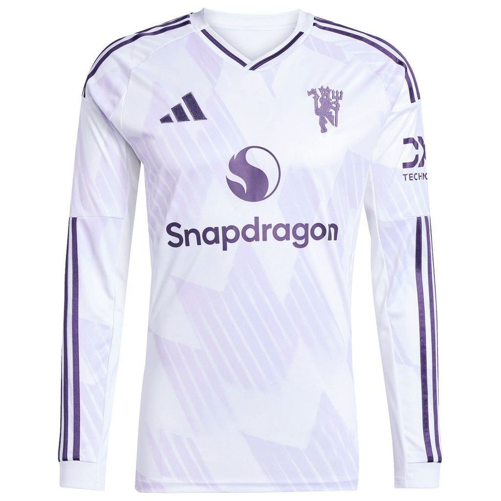 Bruno Fernandes Manchester United adidas 2025/26 Away Replica Long Sleeve Player Jersey - White