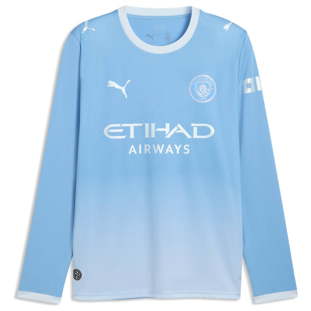 Manchester City Puma 2026/27 Home Replica Long Sleeve Custom Jersey - Light Blue