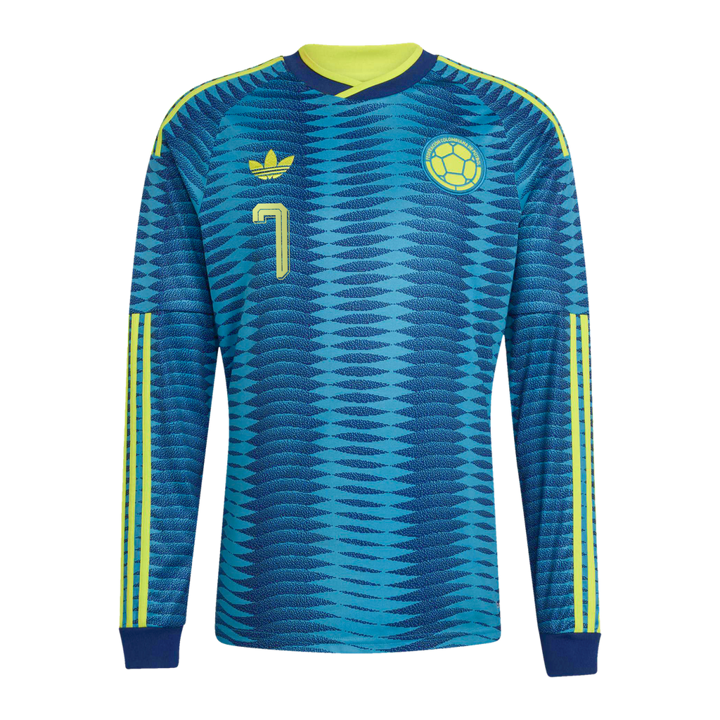 Luis Diaz Colombia National Team adidas 2026 Away Replica Long Sleeve Jersey - Turquoise