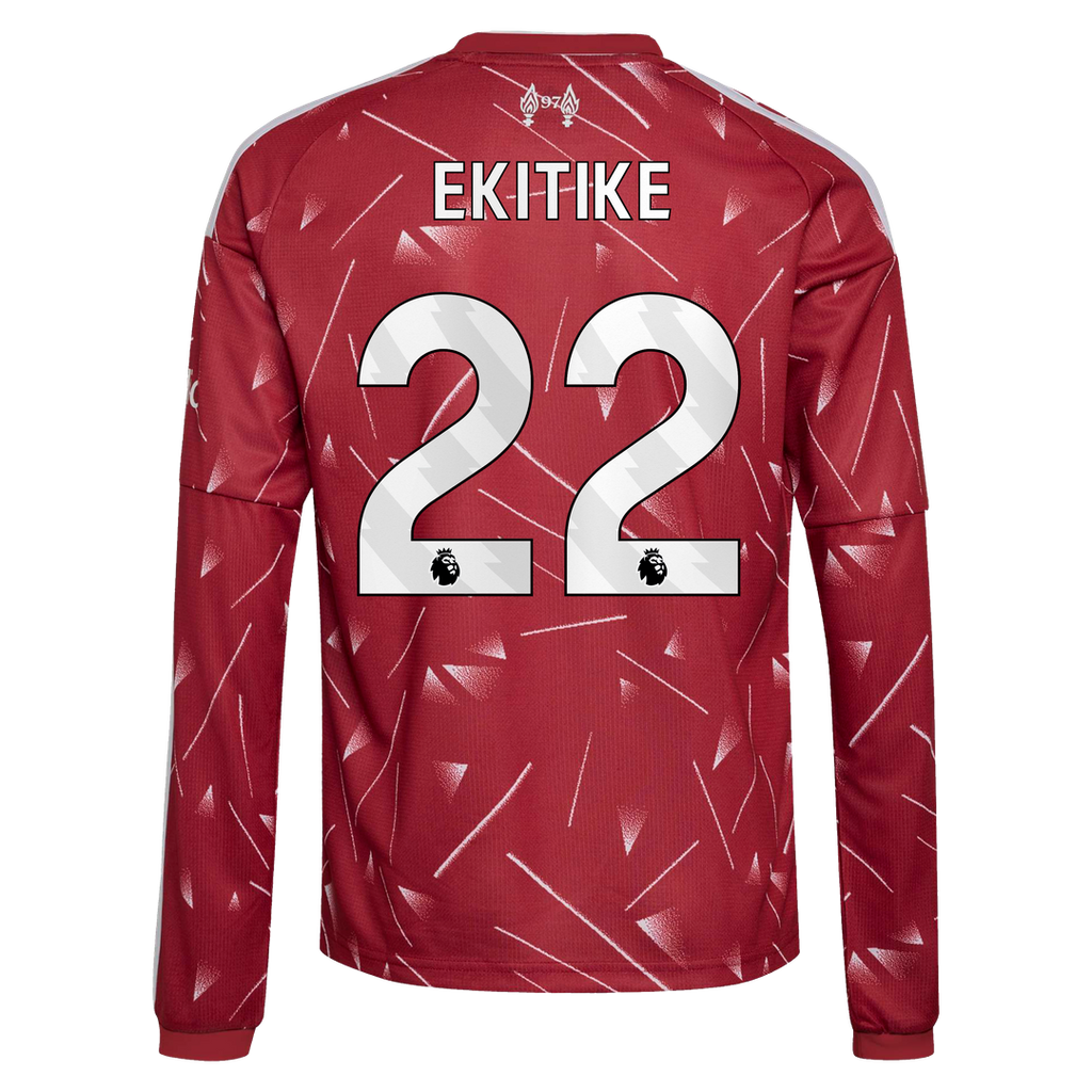 Hugo Ekitike Liverpool adidas Youth 2026/27 Home Replica Long Sleeve Jersey - Red